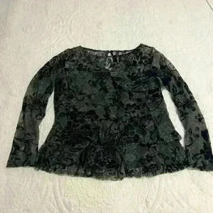 Skye’s the Limit Black Ruffle‎ Blouse - size L
